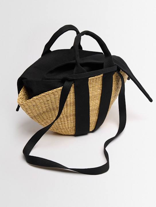 Muuñ: Mini Sophie拉菲草效果手提包 - 自然色/黑色 - women_1 | Luisa Via Roma