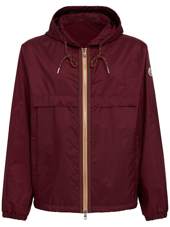 Moncler: Nidge nylon hooded casual jacket - 酒红色 - men_0 | Luisa Via Roma