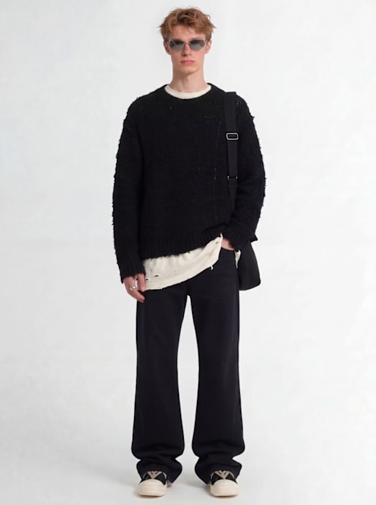 Rick Owens DRKSHDW: Geth waxed denim pants - Black Wax - men_1 | Luisa Via Roma