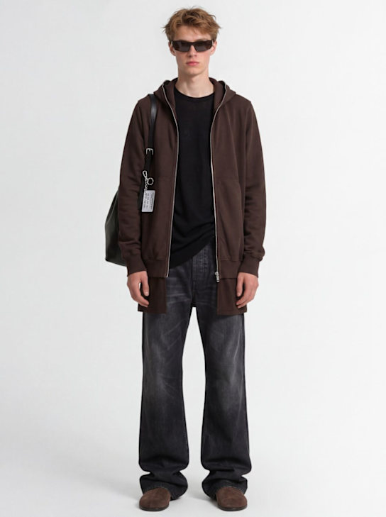 Rick Owens DRKSHDW: Jumbo gimp hooded cotton sweatshirt - Dark Dust - men_1 | Luisa Via Roma