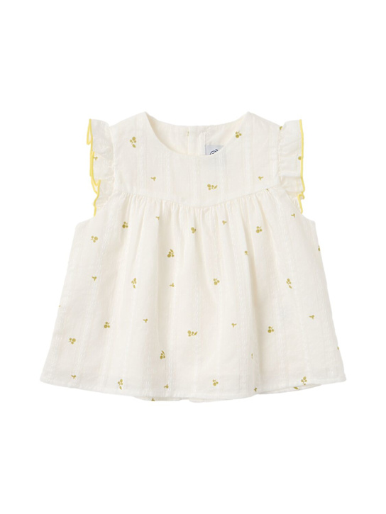 Petit Bateau: Cotton shirt - Beige - kids-girls_0 | Luisa Via Roma