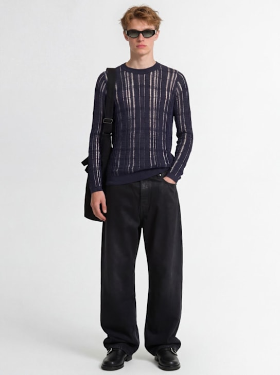 Acne Studios: 2023 Charcoal涂层牛仔裤 - 黑色 - men_1 | Luisa Via Roma