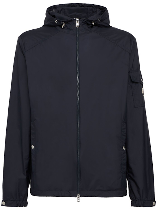 Moncler: Etiache nylon hooded rain jacket - 海军蓝 - men_0 | Luisa Via Roma