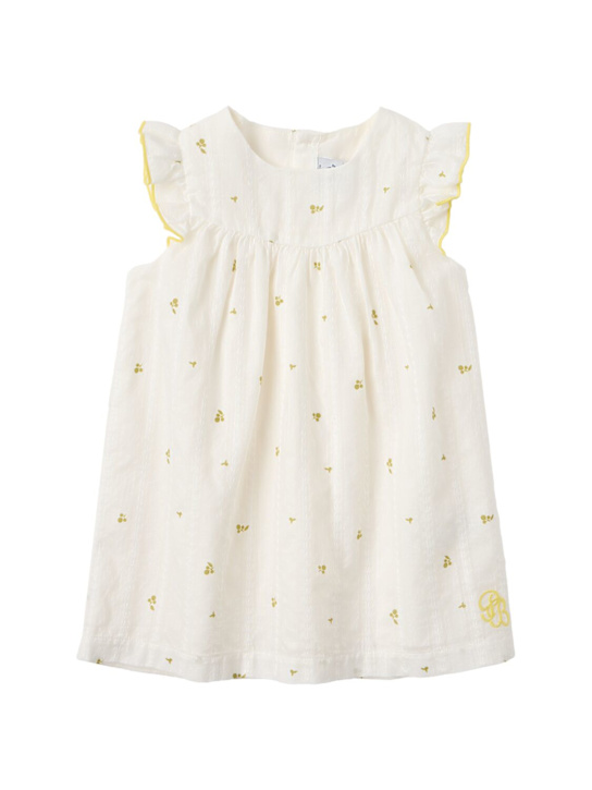 Petit Bateau: Cotton dress - Beige - kids-girls_0 | Luisa Via Roma