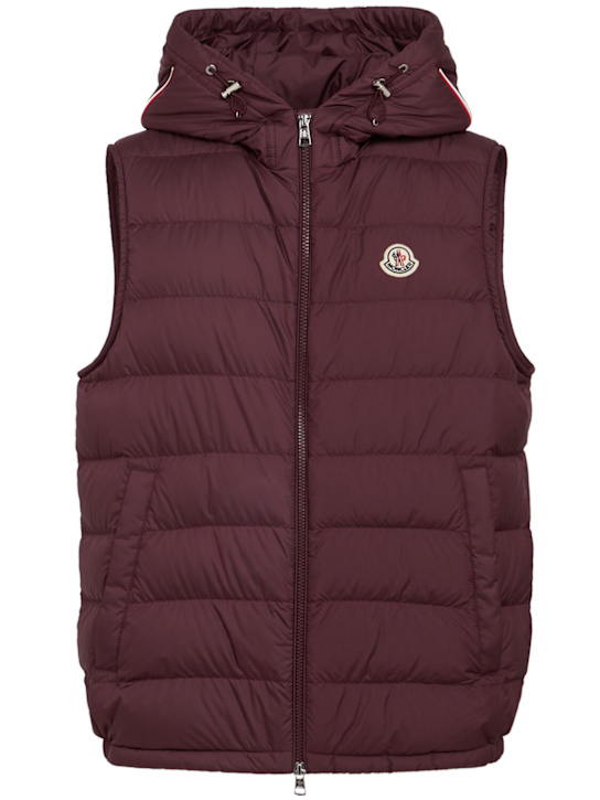 Moncler: Marseillan tech down vest - Burgundy - men_0 | Luisa Via Roma