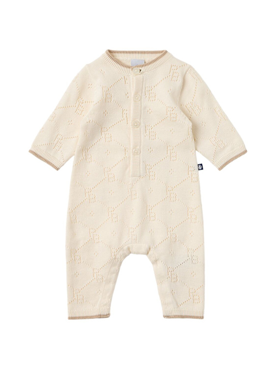 Petit Bateau: Printed cotton jersey romper - Blanco Opaco - kids-boys_0 | Luisa Via Roma