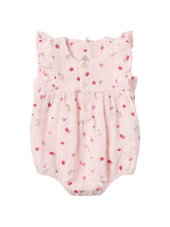 Petit Bateau: Printed cotton jersey romper - 粉色 - kids-girls_0 | Luisa Via Roma