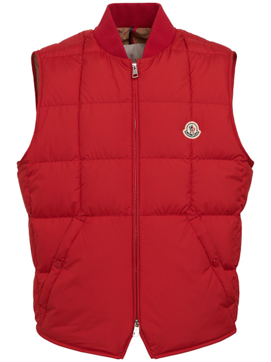 Moncler: Elberton tech square-quilted down vest - Rouge - men_0 | Luisa Via Roma