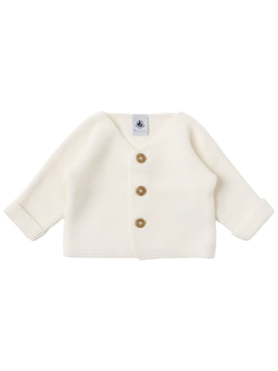 Petit Bateau: Cotton cardigan - 米黄色 - kids-boys_0 | Luisa Via Roma