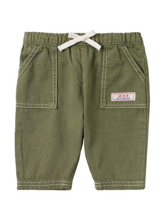 Petit Bateau: Cotton blend jersey pants - Verde - kids-boys_0 | Luisa Via Roma
