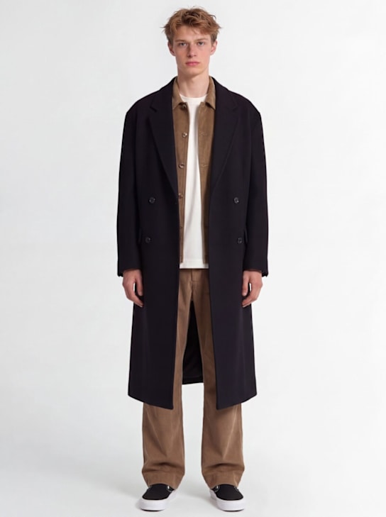 The Core: Cappotto doppiopetto in misto lana - Nero - men_1 | Luisa Via Roma