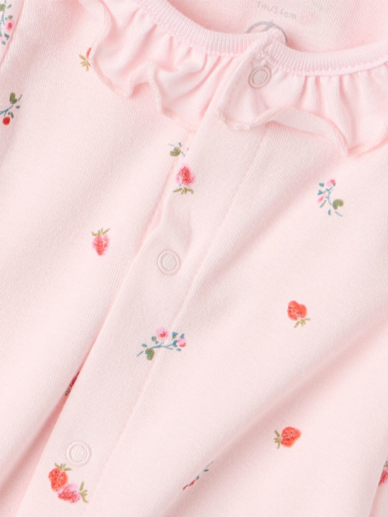 Petit Bateau: Printed cotton jersey romper & bodysuit - Rose/Rouge - kids-girls_1 | Luisa Via Roma