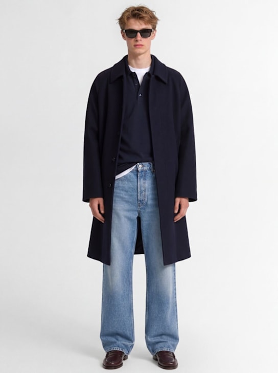 The Core: シングルブレスト ウールブレンドコート - ブルー - men_1 | Luisa Via Roma