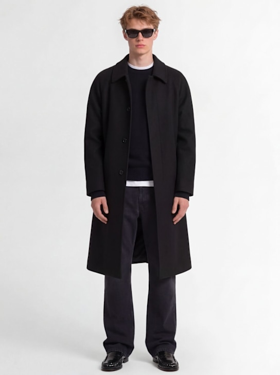 The Core: シングルブレスト ウールブレンドコート - ブラック - men_1 | Luisa Via Roma