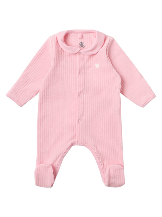Petit Bateau: Cotton jersey romper - 粉色 - kids-girls_0 | Luisa Via Roma