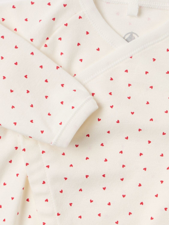 Petit Bateau: Printed cotton jersey romper - Blanco/Rosa - kids-girls_1 | Luisa Via Roma