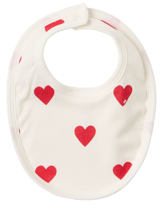Petit Bateau: Printed cotton bib - Rot/Beige - kids-boys_0 | Luisa Via Roma