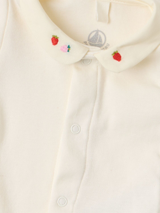 Petit Bateau: Cotton bodysuit - Beige - kids-girls_1 | Luisa Via Roma