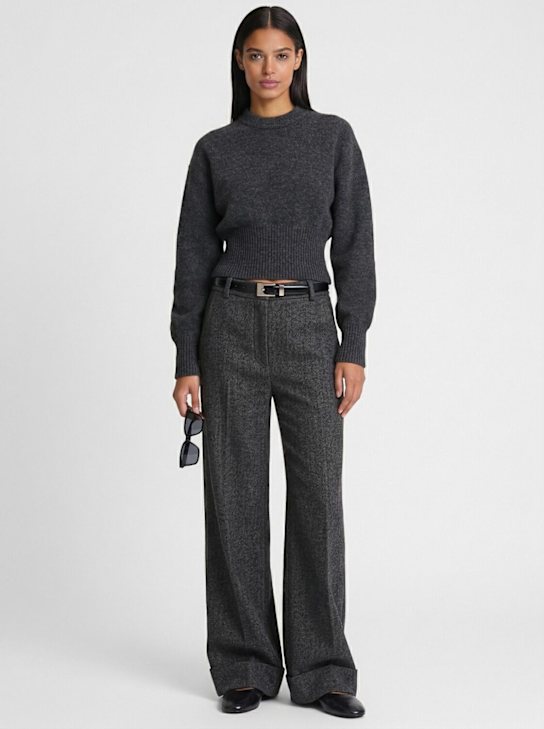 Tonywack: Deep tuck wide-leg pants - Grey - women_1 | Luisa Via Roma