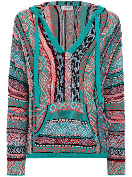 Laneus: 棉混纺针织连帽衫 - 翠绿色 - men_0 | Luisa Via Roma