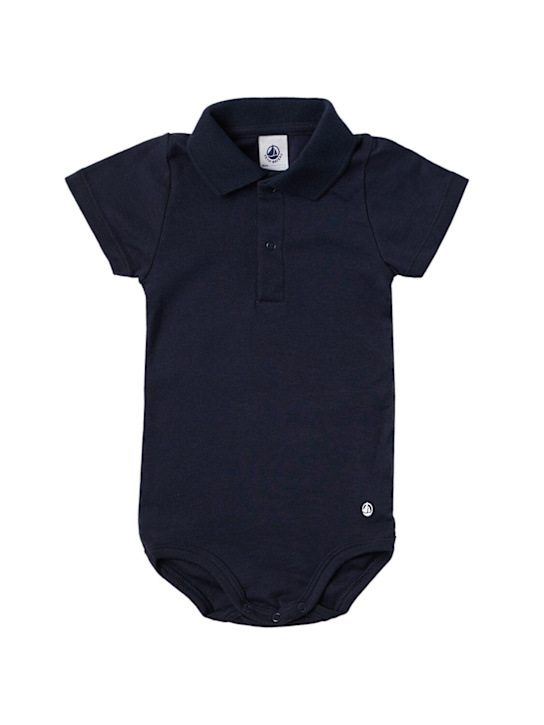 Petit Bateau: Cotton bodysuit - 蓝色 - kids-boys_0 | Luisa Via Roma