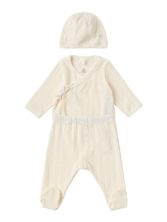 Petit Bateau: Printed cotton jersey top, pants and hat - Wollweiß - kids-boys_0 | Luisa Via Roma