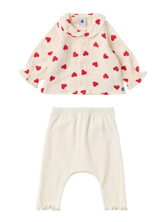 Petit Bateau: Cotton top & leggings - Multicolor - kids-girls_0 | Luisa Via Roma