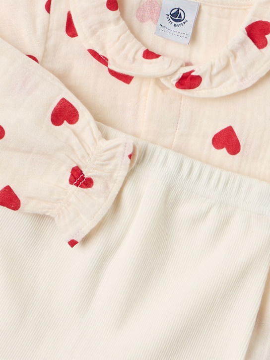 Petit Bateau: Cotton top & leggings - Multicolor - kids-girls_1 | Luisa Via Roma