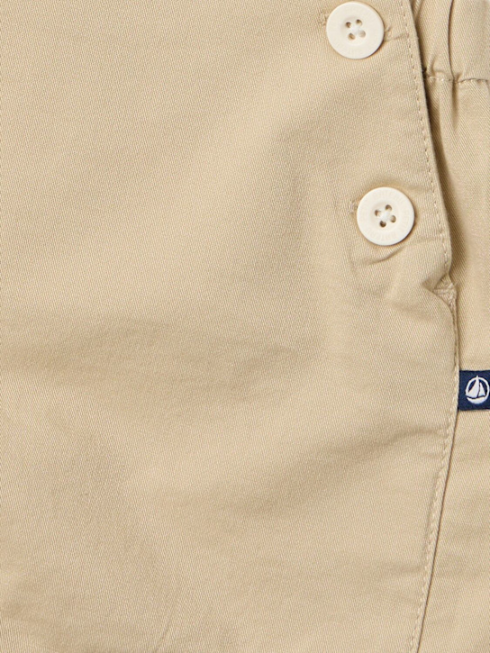 Petit Bateau: Cotton blend twill overalls - Khaki - kids-boys_1 | Luisa Via Roma