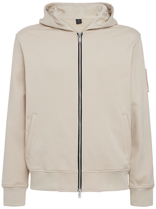 Moose Knuckles: Hartsfield 집업 후디 - Alabaster - men_0 | Luisa Via Roma