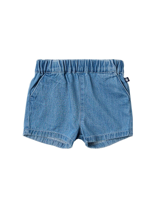 Petit Bateau: Cotton chambray shorts - Hellblau - kids-boys_0 | Luisa Via Roma