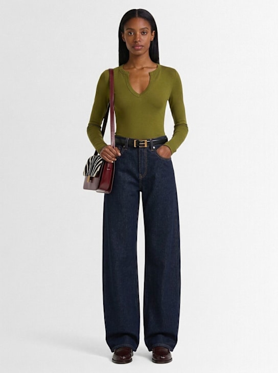 Flore Flore: T-shirt Iman manches longues en coton - Vert - women_1 | Luisa Via Roma