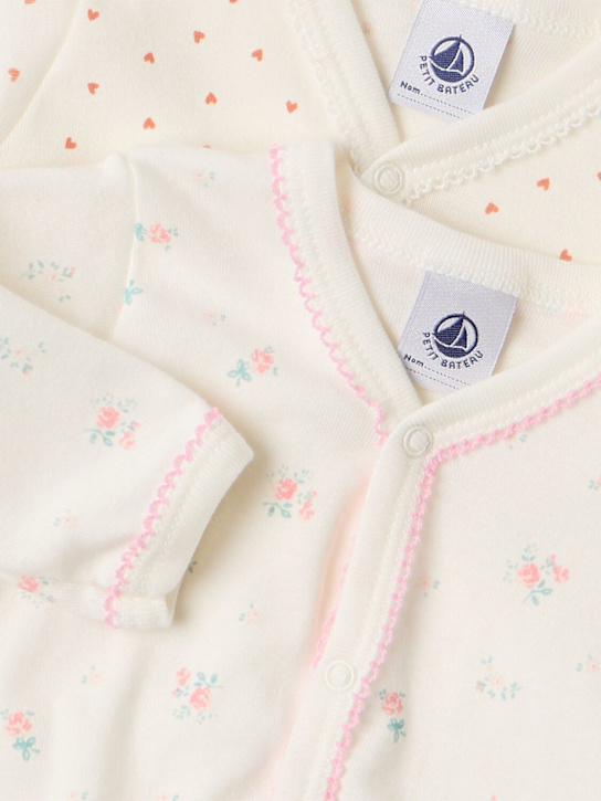 Petit Bateau: Set of 2 cotton jersey rompers - Bei/Multi - kids-girls_1 | Luisa Via Roma