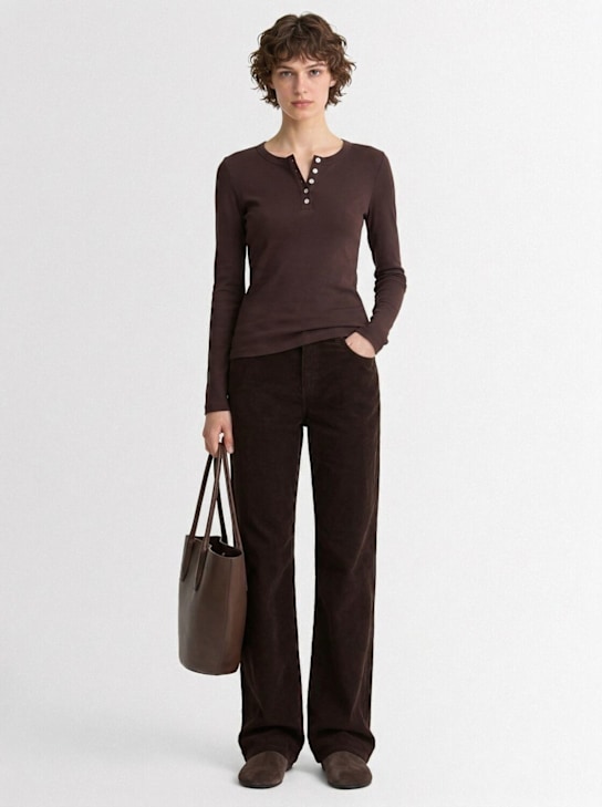 Flore Flore: T-shirt in cotone Jess a maniche lunghe - Marrone - women_1 | Luisa Via Roma