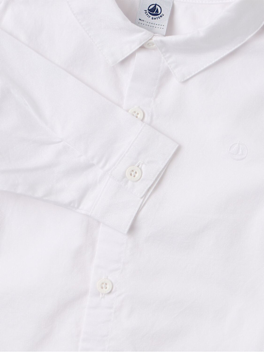 Petit Bateau: Cotton shirt - Beige - kids-boys_1 | Luisa Via Roma