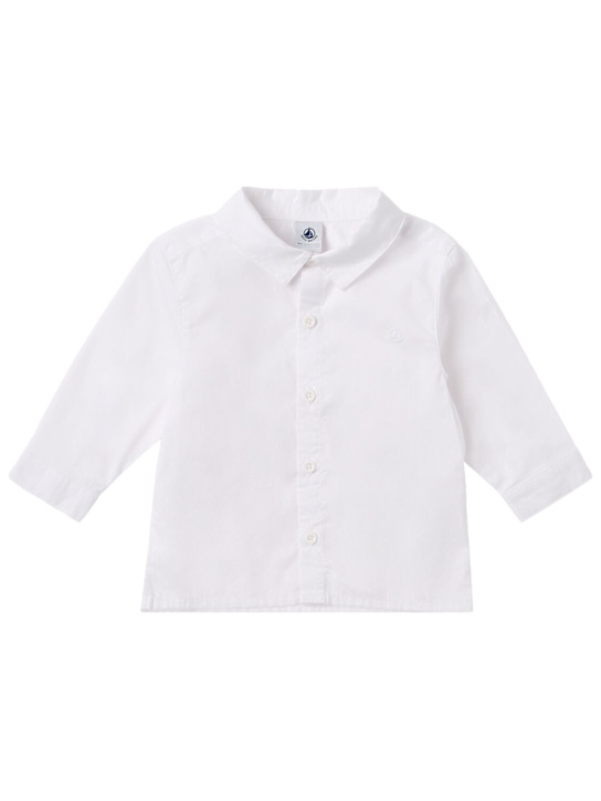 Petit Bateau: Cotton shirt - Beige - kids-boys_0 | Luisa Via Roma
