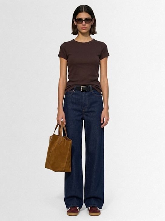 Flore Flore: Car Baby Tee有机棉罗纹T恤 - 棕色 - women_1 | Luisa Via Roma