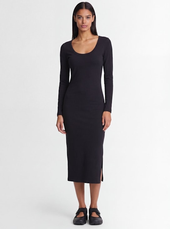 Nike: Chill Knit Tight Long-Sleeve Midi dress - Black/Sail - women_1 | Luisa Via Roma