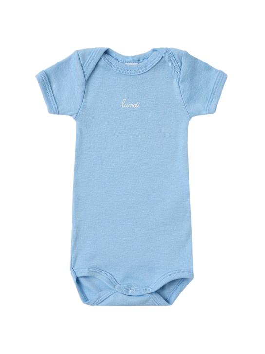 Petit Bateau: Set of 5 printed cotton bodysuits - Ylw/Grn/Blu - kids-boys_1 | Luisa Via Roma