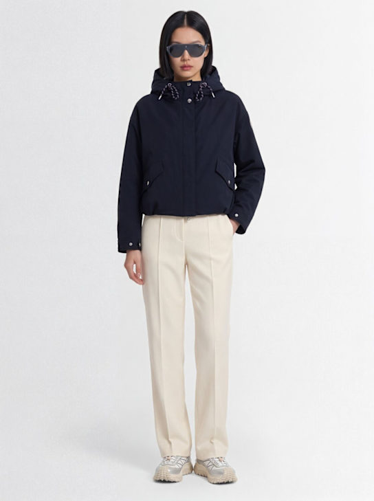 Moncler: Eucalyptus nylon hooded down jacket - Navy - women_1 | Luisa Via Roma