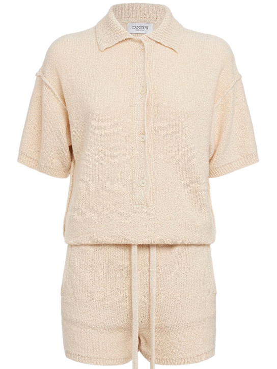 Laneus: Knitted jumpsuit - Panna/Cream - women_0 | Luisa Via Roma