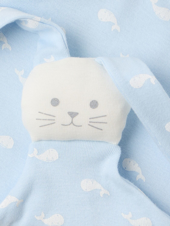 Petit Bateau: Bunny cotton plush toy - Bianco/Blu - kids-girls_1 | Luisa Via Roma