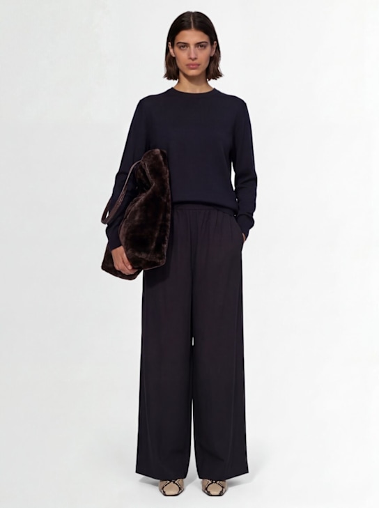 Rhea: Crewneck wool sweater - Azul Marino - women_1 | Luisa Via Roma