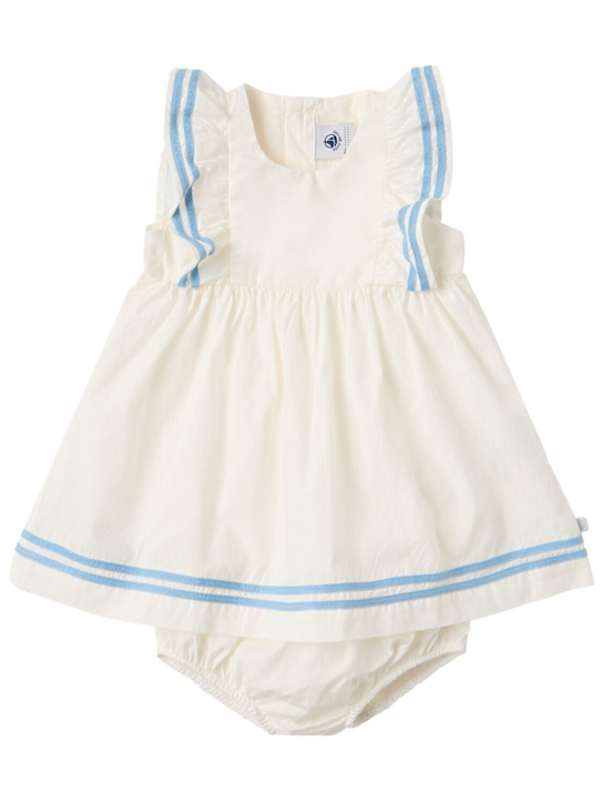 Petit Bateau: Cotton dress - 米黄色 - kids-girls_0 | Luisa Via Roma