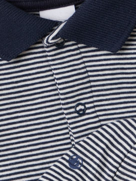 Petit Bateau: Cotton bodysuit - Beige/Blue - kids-boys_1 | Luisa Via Roma