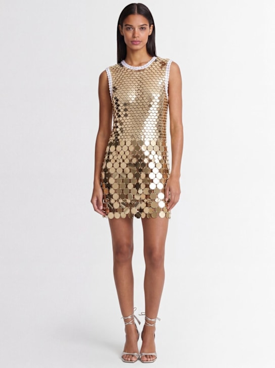 Rabanne: Vestido corto - Oro - women_1 | Luisa Via Roma