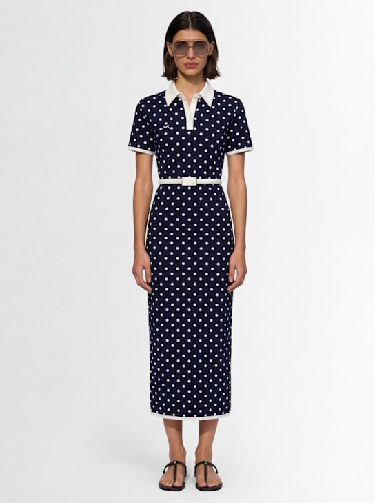 Rowen Rose: Polka dotted polo dress - Navy/Multi - women_1 | Luisa Via Roma