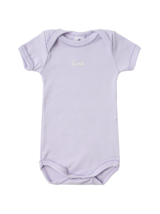 Petit Bateau: Set of 5 printed cotton bodysuits - Pnk/Org/Ylw - kids-girls_1 | Luisa Via Roma