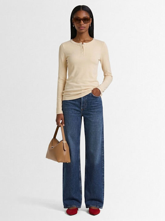 Flore Flore: T-shirt manches longues Jess en coton - Blanc Cassé - women_1 | Luisa Via Roma