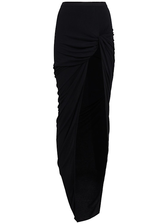 Rick Owens: Edfu twisted long skirt - Black - women_0 | Luisa Via Roma
